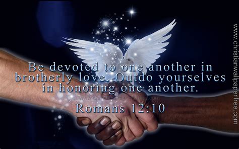 In Brotherly Love Romans 12 Verse 10 Christian Wallpaper Free