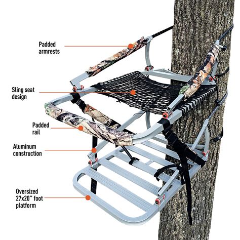 X Stand Deluxe Aluminum Climbing Tree Stand Hunting Built In Backpack