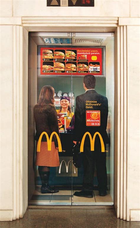 Creative Elevator Ads Imagine A Mcdonalds Inside An Elevator That