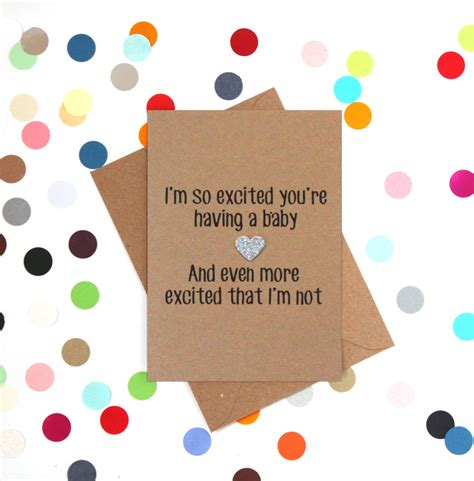 Excited Im Not Pregnant Funny Pregnancy Card By Bettie Confetti