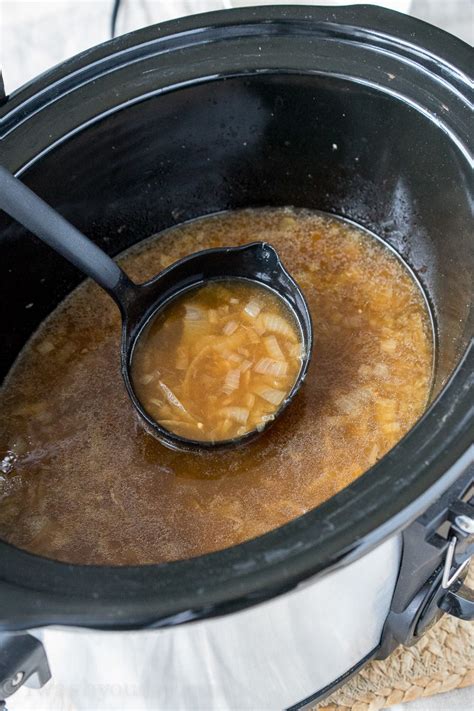 The slow cooker completely eliminates the stirring element of caramelizing onions. Slow Cooker French Onion Soup - I Wash... You Dry