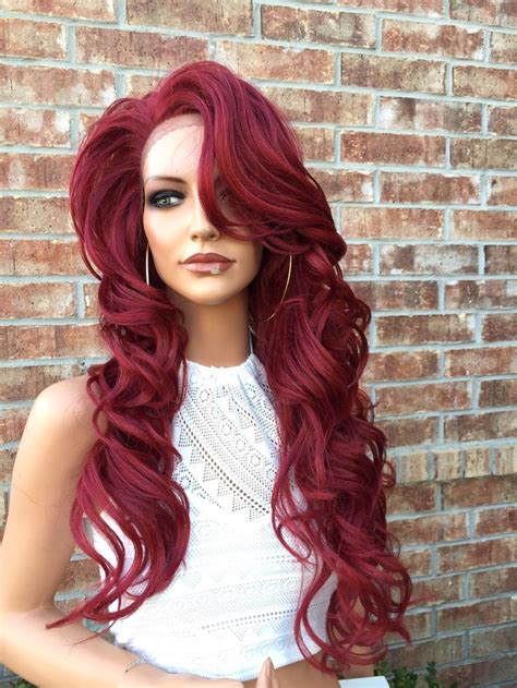 Cashmere hair uses top grade quality human hair for all hair extensions. Billy Long Dark Red Voluminous Curls Human Hair Blend ...