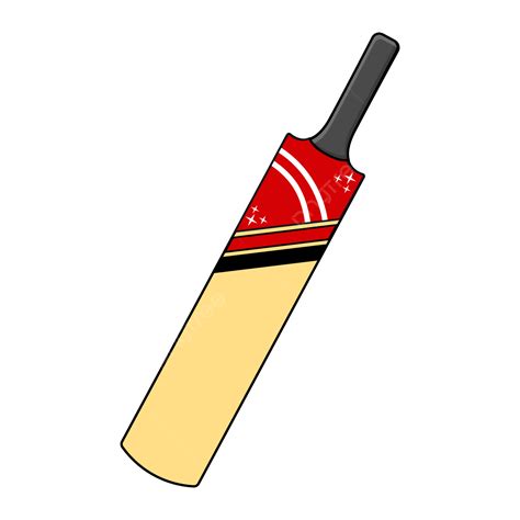 Cricket Bat With Black And Red Color Cricket Icon Cricket Bat Wooden