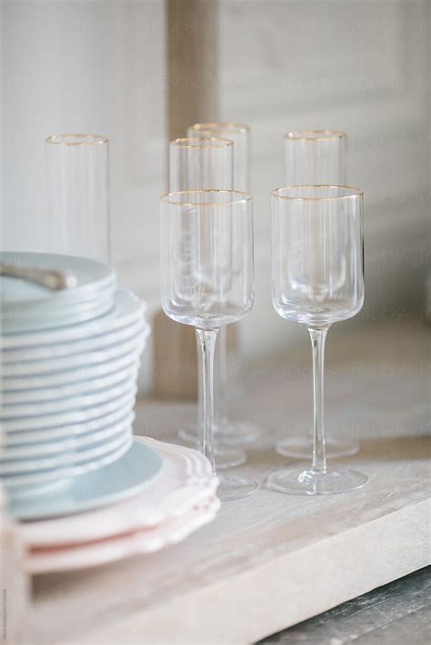 Wineglasses On Table By Stocksy Contributor Julia K Stocksy