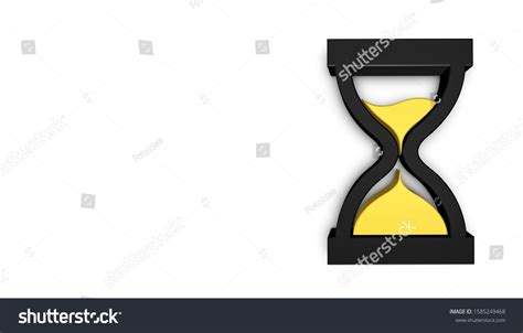 Hourglass Banner Black Yellow 3d Illustration Stock Illustration