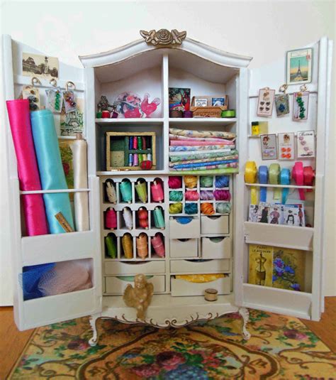 Craft and sewing room inspiration. 1:12 sewing cabinet I made from a Bespaq cabinet - mandy ...
