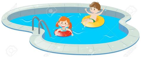 Two Kids In Swimming Pool Illustration Ad Swimming Kids