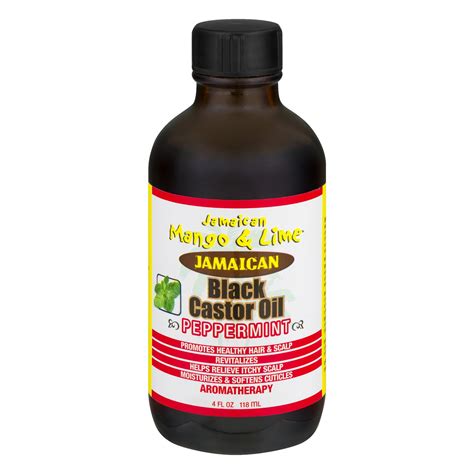 Jamaican Mango And Lime Black Castor Oil With Peppermint 4 Fl Oz