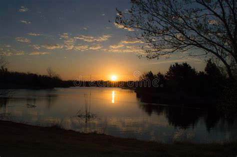 Golden Sunrise Over A Lake Stock Photo Image Of Landscape 102366072