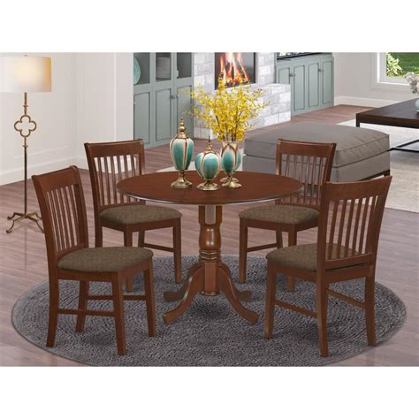 Dlno5 Mah C 5 Pc Small Kitchen Table Set Round Table And Dinette Chairs