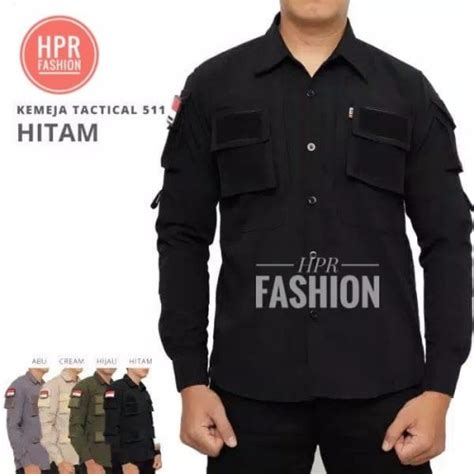 Jual KEMEJA TACTICAL 511 HITAM | KEMEJA PDL PRIA HITAM | BAJU LAPANGAn