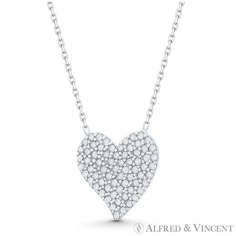 cz sterling silver infinity heart pendant 18