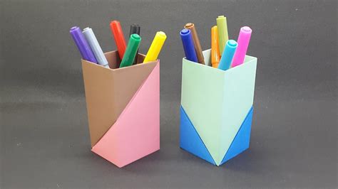 Paper Pen Holder Easy How To Make Paper Pencil Stand Diy Handmade