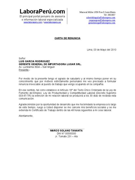 Carta Notarial El Principal Portal Peruano De Asesoría E Información