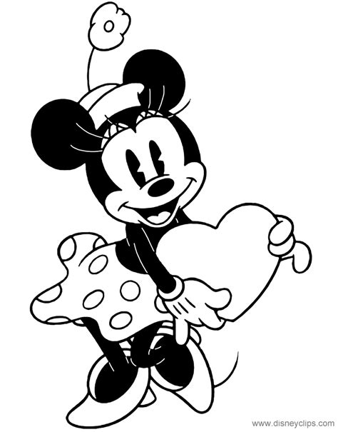 Minnie Mouse Valentines Day Coloring Pages