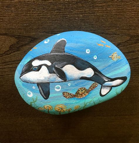 Whale And Tortoise By Deni Hix Painted Rock Animals Rock Painting