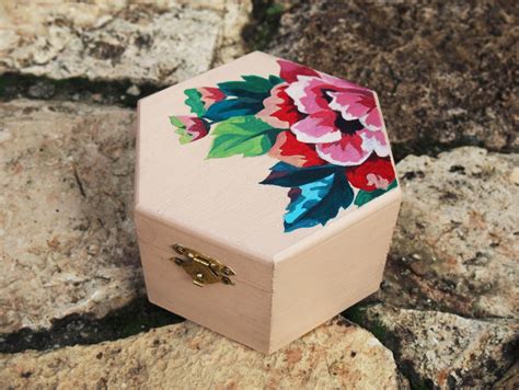 Hand Painted Wooden Box With Acrylics By Manuela Lendoyro
