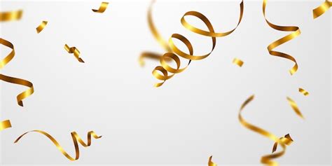 Premium Vector Confetti Gold Ribbons Celebration Luxury Greeting