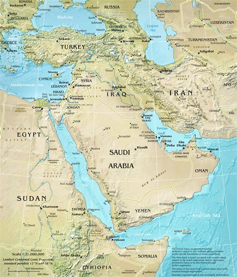 Map Of Physical Middle East Map ǀ Maps Of All Cities And Countries For