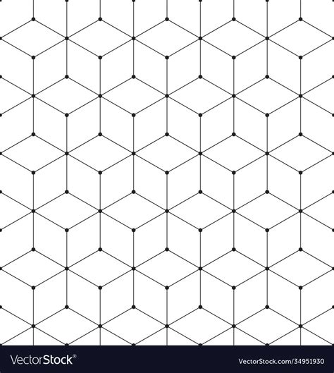 Geometric Abstract Seamless Pattern Cube Lines Vector Image