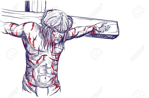 Cross Drawing Jesus Jesus Christ Cross Drawing Stock Vector Colourbox