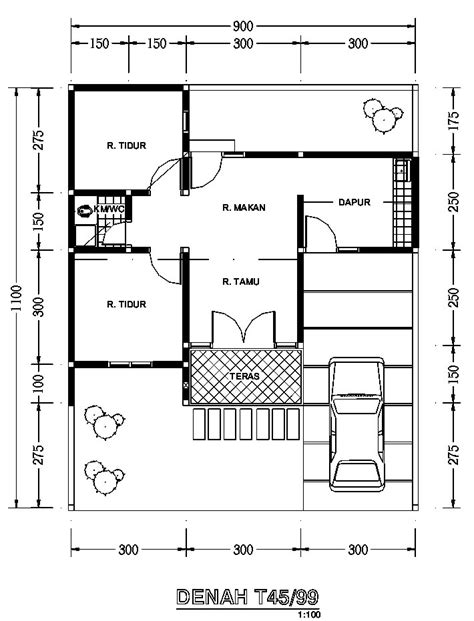 contoh denah rumah sederhana  inspirasi desain rumah minimalis