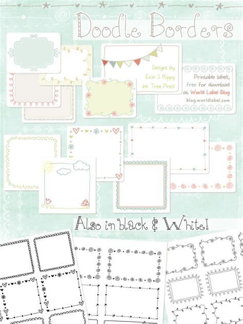 8 Best Images Of Doodle Border Free Printable Label Templates Free