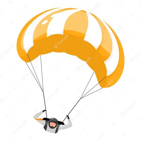 Parachuting Flat Illustration Skydiving Experience Extreme Sports