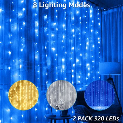 Torchstar 2pack 98 X 98ft Led Curtain Lights Fairy String Hanging
