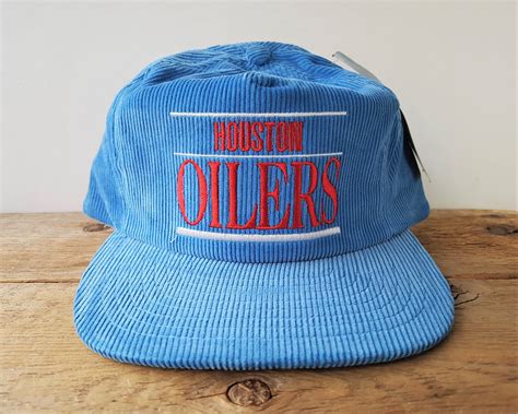 Vintage Deadstock Houston Oilers Corduroy Snapback Hat Annco Baseball
