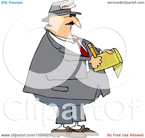 Royalty Free Vector Clip Art Illustration Of A News Reporter Taking
