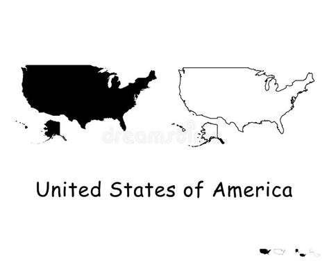 Verenigde Staten Van Amerika Landkaart Verenigde Staten Zwart
