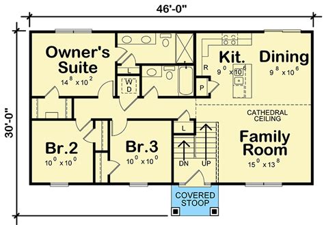 Split Level House Plan With Drive Under Garage 42591db