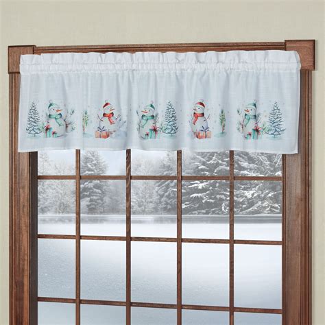 Glacia Snowman Winter Window Valances