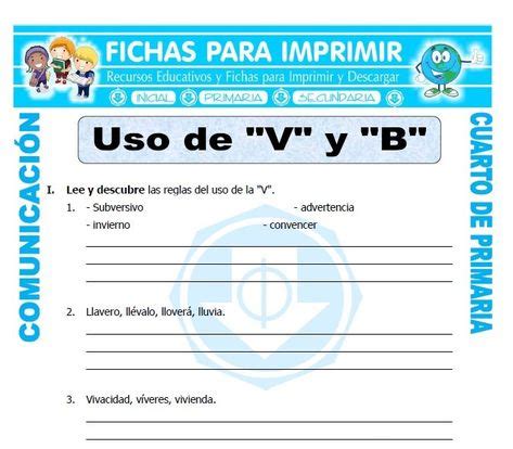 Uso De La B Para Segundo De Primaria Fichas De Trabajo Kulturaupice