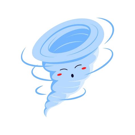 Premium Vector Tornado Cartoon Weather Character Hurricane Smiling