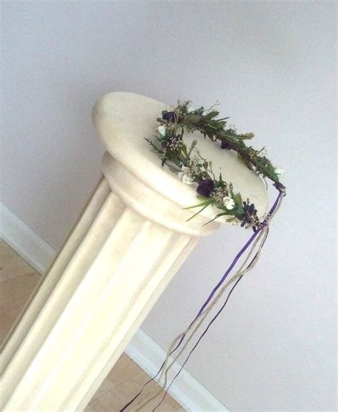 Purple Dried Flower Crown Woodland Fairy Headwreath Wildflower Etsy