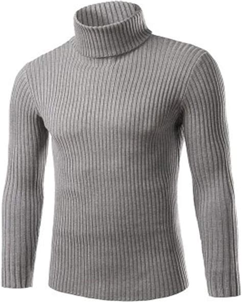 Hombres Suéter Jerseys De Algodón De Cuello Alto Para Hombres Cálidos Y