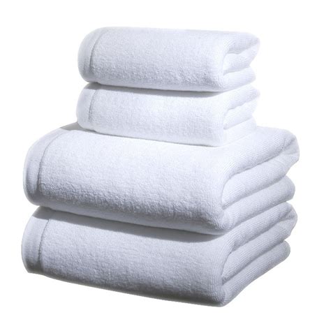 100 Cotton Absorbent Soft Hotel White Bath Towel Set