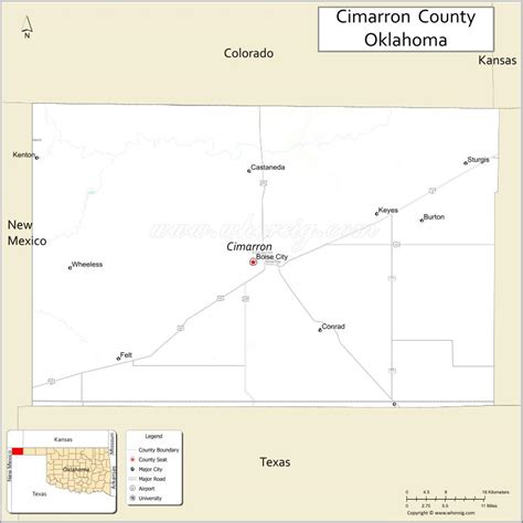 Map Of Cimarron County Oklahoma Where Is Located Cities Population