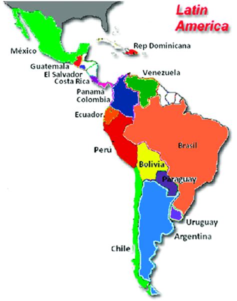 Latin america is a group of countries and dependencies in the western hemisphere where romance languages such as spanish, portuguese, and french are predominantly spoken. Map showing countries in Latin America. | Download ...