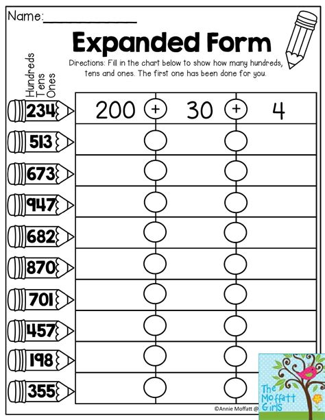 2nd Grade Expanded Form Worksheet