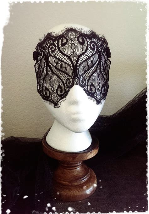 Black Lace Mask Mysterious Masquerade Ball Eye Mask Elegant Etsy