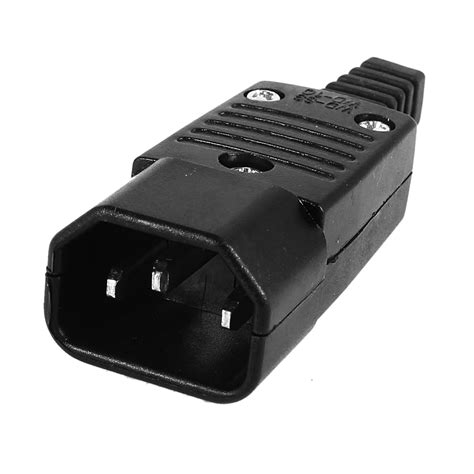 Black Iec C Male Plug Ac Power Inlet Socket Connector V A Pk Ebay