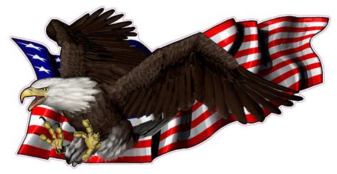 United States Flag With Soaring Eagle Left Decal Nostalgia Decals