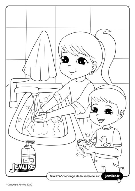 Lavage Des Main Jemlire Coloriage