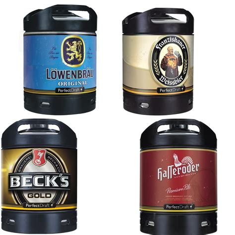 4x Beer Keg Perfect Draft Different Varieties 6 Liters Loewenbraeu