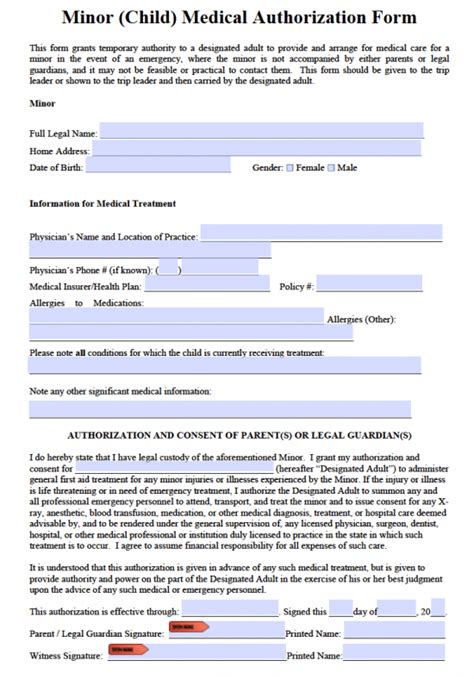 Medical Consent Form For Minor Vn
