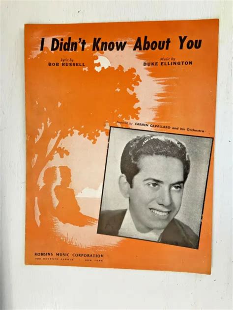 Vintage Sheet Music 1944 I Didnt Know About You Duke Ellington Carmen