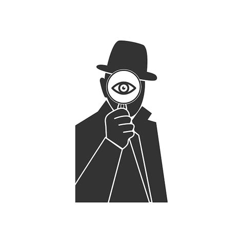 Premium Vector Detective Spy Crime Vector Icon Isolated On White